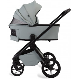 Детская коляска Peppy Monaco Plus 3 в 1 с автокреслом Verona Beige Mint (мятный), рама черная