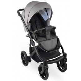 Детская коляска Bexa Ideal Eco 3 в 1 с автокреслом Avionaut Cosmo IE05 черный+св.серая кожа