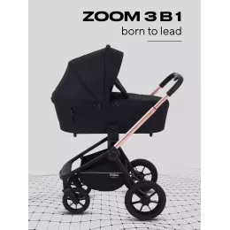 Коляска 3 в 1 Mowbaby Zoom Gold 2025 black