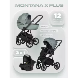 Коляска 3 в 1 Riko Basic Montana X Plus 41 Green