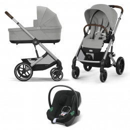 Купить коляску 3в1 Cybex Balios S Lux, в цвете Stone Grey + автокресло Cybex Aton B2