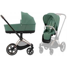 Коляска Cybex Priam IV Rosegold complete Aton B2 Dynamic Red Base One 4 в 1 Leaf Green