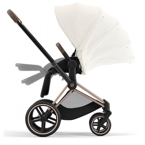 Коляска Cybex Priam IV Rosegold complete Aton S2 Moon Black Base One 4 в 1 Off White
