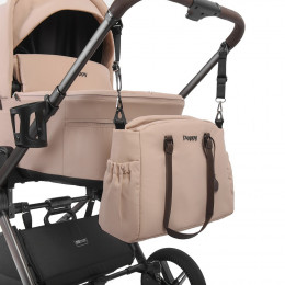 Детская коляска Peppy Soho 4 в 1 с автокреслом Verona Brown и базой Rose (пыльная роза), рама серо-бежевый