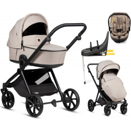Детская коляска Tutis Mio 3 Plus Essential New 4 в 1 с автокреслом Beno Beige и базой 1622611 Moon Rock