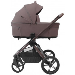 Детская коляска Peppy Soho 4 в 1 с автокреслом Welldon Crown 2 Grey и базой Brown (коричневый), рама серо-бежевый