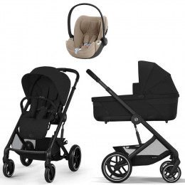 Коляска Cybex Balios S Lux BLK complete Cloud T Cozy Beige Plus Base T 4 в 1 Moon Black с дождевиками