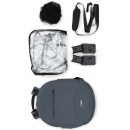 Коляска Agex Life 4 в 1 хромированная рама с автокреслом i-Safe Black и базой ALG590 Chrome Grey (Серый)