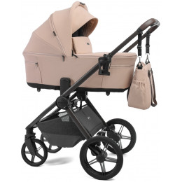 Детская коляска Peppy Soho 4 в 1 с автокреслом Verona Brown и базой Rose (пыльная роза), рама серо-бежевый