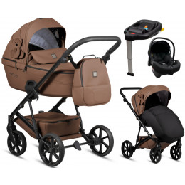Детская коляска Tutis Viva 6 Plus Teddy 4 в 1 с автокреслом Elo Lux EduSky Black и базой 1612110 Biscuit