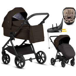 Детская коляска Tutis Leo 3 Plus 4 в 1 с автокреслом Beno Beige и базой 1582203 Brown