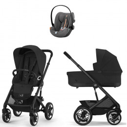 Коляска Cybex Talos S Lux BLK complete Cloud G Lava Grey Plus Base G 4 в 1 Moon Black с дождевиками