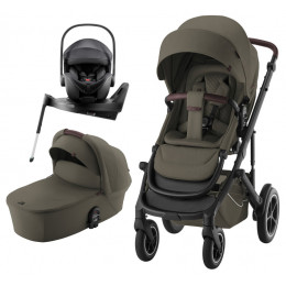 Коляска 4 в 1 Britax Roemer Smile 5Z LUX и автокресло Baby-Safe PRO Style Carbon Black + Vario Base 5Z Urban Olive