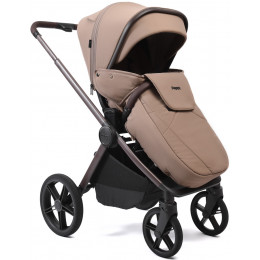 Детская коляска Peppy Soho 4 в 1 с автокреслом Verona Brown и базой Sand (песочный) рама шоколад