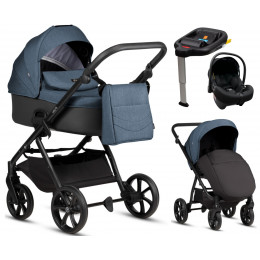 Детская коляска Tutis Leo 3 Plus 4 в 1 с автокреслом Elo Lux EduSky Black и базой 1582288 Deep Blue
