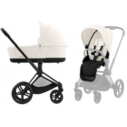 Коляска Cybex Priam IV Matt Black complete Cloud T One Love Base T 4 в 1 Off White