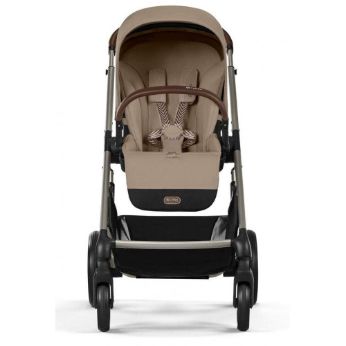 Коляска Cybex Balios S Lux TPE complete Aton S2 Moon Black Base One 4 в 1 Almond Beige с дождевиками