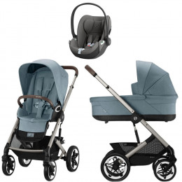 Коляска Cybex Talos S Lux TPE complete Cloud T Mirage Grey Base T 4 в 1 Stormy Blue с дождевиками