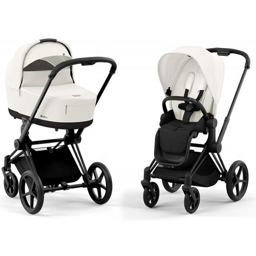 Коляска Cybex Priam IV Matt Black complete Cloud T One Love Base T 4 в 1 Off White