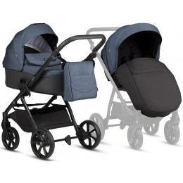 Детская коляска Tutis Leo 3 Plus 4 в 1 с автокреслом Elo Lux EduSky Black и базой 1582288 Deep Blue