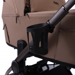Детская коляска Peppy Soho 4 в 1 с автокреслом Welldon Crown 2 Grey и базой Cappuccino (капучино) рама шоколад