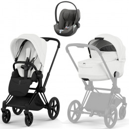 Коляска Cybex Priam V Matt Black Style Cloud T Mirage Grey Base T 4 в 1 Off White