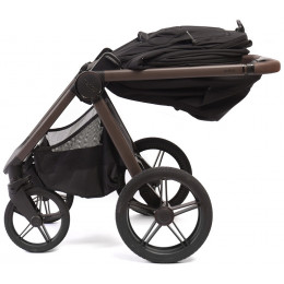 Детская коляска Peppy Soho 4 в 1 с автокреслом Welldon Crown 2 Beige и базой Black (черный) рама шоколад