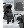 Коляска 4 в 1 Sweet Baby SBL Orso New + автокресло Elegante Plus с базой i-Size ISOFIX DK780 New Dark Grey