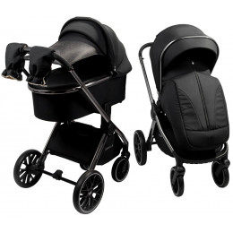 Детская коляска AmaroBaby Genius 4 в 1 с автокреслом Rant Miro Black и базой черный