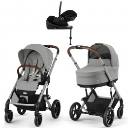 Коляска Cybex Balios S Lux SLV complete Cloud G Moon Black Plus Base G 4 в 1 Stone Grey с дождевиками