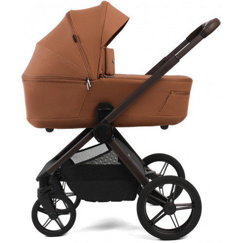 Детская коляска Peppy Monaco Thermo 4 в 1 с автокреслом Verona Beige и базой Biscuit (бисквит), рама серо-коричневая