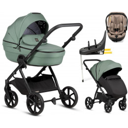 Детская коляска Tutis Uno 6 Plus Essential collection 4 в 1 с автокреслом Beno Beige и базой 1602130 Dark Ivy