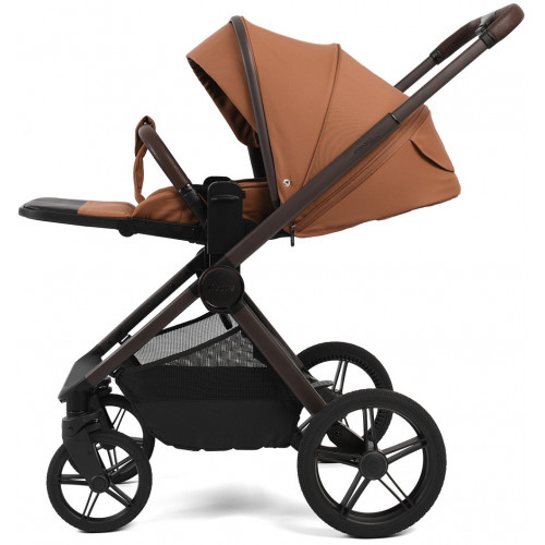 Детская коляска Peppy Monaco Thermo 4 в 1 с автокреслом Verona Beige и базой Biscuit (бисквит), рама серо-коричневая