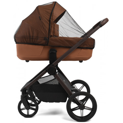 Детская коляска Peppy Monaco Thermo 4 в 1 с автокреслом Verona Beige и базой Biscuit (бисквит), рама серо-коричневая