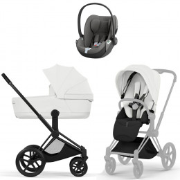 Коляска Cybex Priam V Matt Black Style Cloud T Mirage Grey Base T 4 в 1 Off White