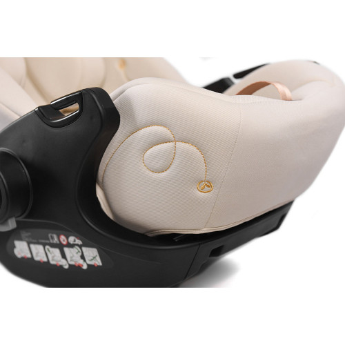Детская коляска Peppy Monaco Thermo 4 в 1 с автокреслом Verona Beige и базой Biscuit (бисквит), рама серо-коричневая