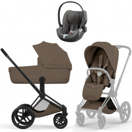 Коляска Cybex Priam V Matt Black Style Cloud T Mirage Grey Base T 4 в 1 Coconut Brown
