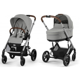 Коляска Cybex Balios S Lux SLV complete Cloud G Ocean Blue Plus Base G 4 в 1 Stone Grey с дождевиками