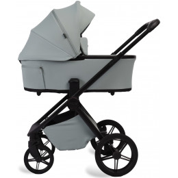 Детская коляска Peppy Monaco Plus 4 в 1 с автокреслом Verona Brown и базой Mint (мятный), рама черная