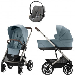 Коляска Cybex Talos S Lux TPE complete Cloud G Lava Grey Base G 4 в 1 Stormy Blue с дождевиками