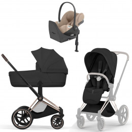 Коляска Cybex Priam V Rosegold Style Cloud T Cozy Beige Plus Base T 4 в 1 Sepia Black