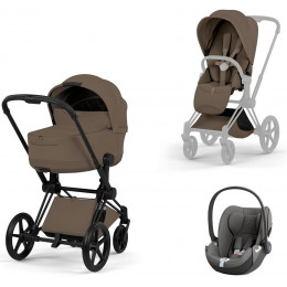 Коляска Cybex Priam V Matt Black Style Cloud T Mirage Grey Base T 4 в 1 Coconut Brown