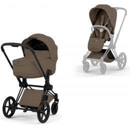 Коляска Cybex Priam V Matt Black Style Cloud T Mirage Grey Base T 4 в 1 Coconut Brown