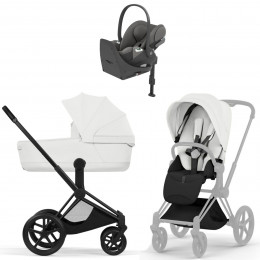 Коляска Cybex Priam V Matt Black Style Cloud T Mirage Grey Base T 4 в 1 Off White