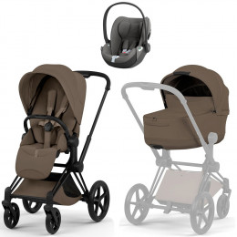 Коляска Cybex Priam V Matt Black Style Cloud T Mirage Grey Base T 4 в 1 Coconut Brown