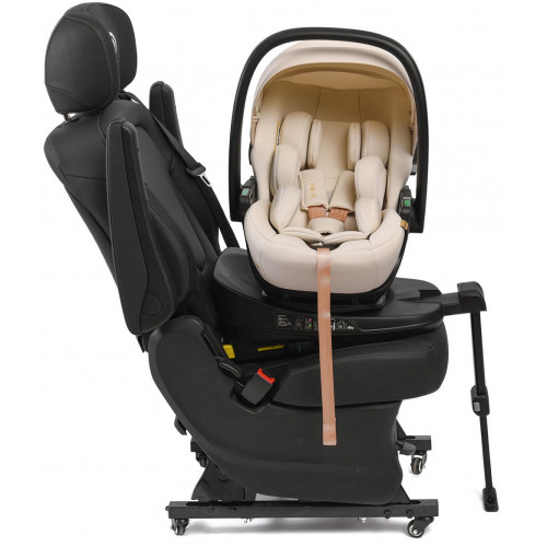 Детская коляска Peppy Monaco Thermo 4 в 1 с автокреслом Verona Beige и базой Biscuit (бисквит), рама серо-коричневая