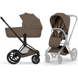 Коляска Cybex Priam V Matt Black Style Cloud T Mirage Grey Base T 4 в 1 Coconut Brown