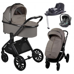 Детская коляска AmaroBaby Motus Premium Ecco 4 в 1 с автокреслом Rant Miro Olive и базой мокко