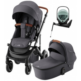 Коляска 4 в 1 Britax Roemer Smile 5Z и автокресло Baby-Safe Pro Jade Green + Vario Base 5Z Midnight Grey