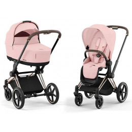 Коляска Cybex Priam IV Rosegold complete Aton B2 Dynamic Red Base One 4 в 1 Peach Pink